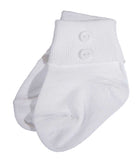 Boys White Anklet Socks with Buttons